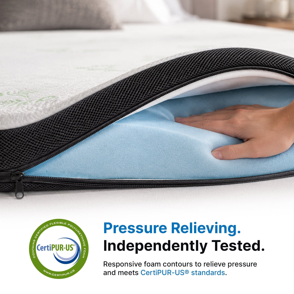 Premium Mattress Topper, 3 Inch 100% Gel Memory Foam
