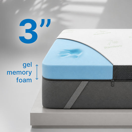 Premium Mattress Topper, 3 Inch 100% Gel Memory Foam