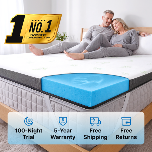 Premium Mattress Topper, 3 Inch Gel Memory Foam – Bamboo Cover, Pressure Relief